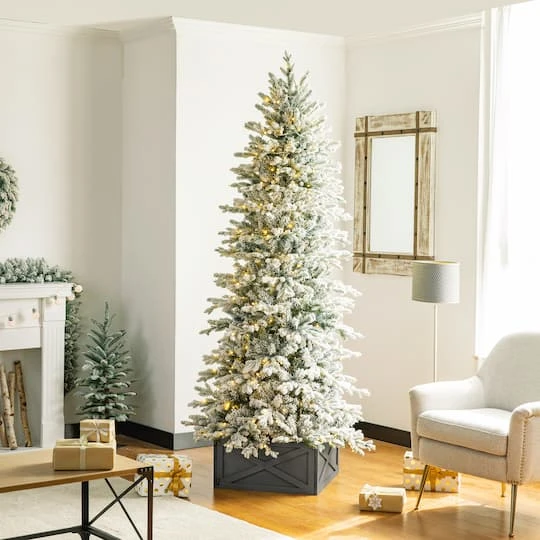 Glitzhome® 26" Warm Gray Wooden Tree Collar 8 Glitzhome® 26" Warm Gray Wooden Tree Collar - Image 6