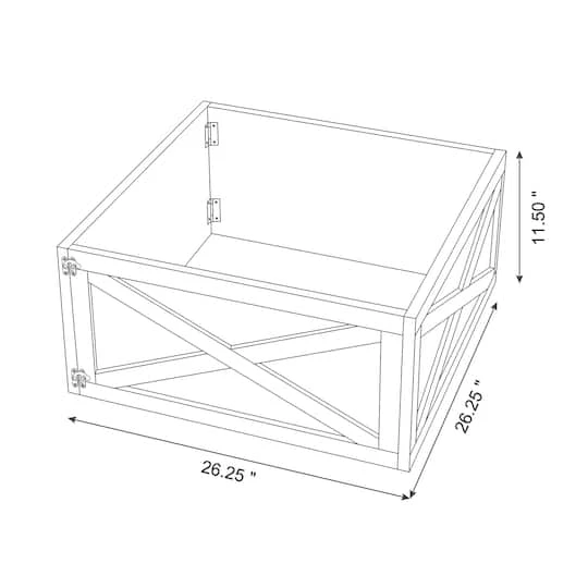 Glitzhome® 26" Warm Gray Wooden Tree Collar 11 Glitzhome® 26" Warm Gray Wooden Tree Collar - Image 9