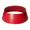 Glitzhome® Red 40.5" Hammered Metal Tree Collar 1 Glitzhome® Red 40.5" Hammered Metal Tree Collar -Holiday Glow D479580S 1