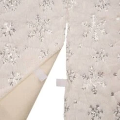Glitzhome® White Plush Snowflake Stockings & Tree Skirt Set -Holiday Glow D479597S 7
