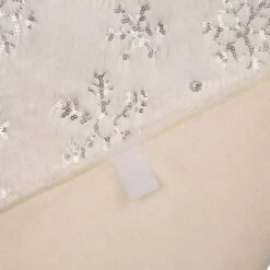 Glitzhome® White Plush Snowflake Stockings & Tree Skirt Set -Holiday Glow D479597S 8