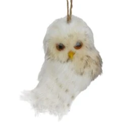 Northlight White And Brown Faux Fur Owl Ornament