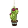 Northlight Green And Pink Potted Cactus Glass Ornament