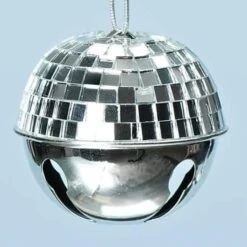 Roman Silver Ice Disco Ball Jingle Bell Metal Ball Ornament