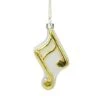 Northlight Gold & White Eighth Note Music Symbol Glass Ornament -Holiday Glow D491061S 1