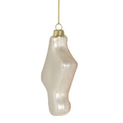 Northlight Gold & White Eighth Note Music Symbol Glass Ornament -Holiday Glow D491061S 14