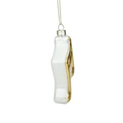 Northlight Gold & White Eighth Note Music Symbol Glass Ornament -Holiday Glow D491061S 2