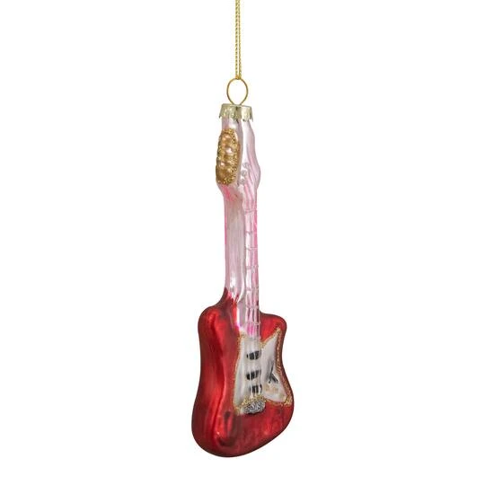 Northlight Red & Silver Bass Guitar Glass Ornament 10 Northlight Red & Silver Bass Guitar Glass Ornament - Image 8