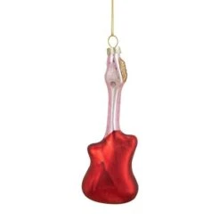 Northlight Red & Silver Bass Guitar Glass Ornament 21 Northlight Red & Silver Bass Guitar Glass Ornament -Holiday Glow D491062S 15