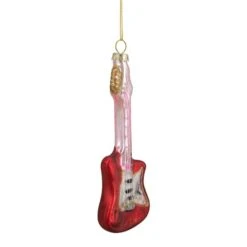 Northlight Red & Silver Bass Guitar Glass Ornament 15 Northlight Red & Silver Bass Guitar Glass Ornament -Holiday Glow D491062S 3
