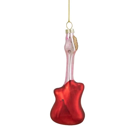 Northlight Red & Silver Bass Guitar Glass Ornament 7 Northlight Red & Silver Bass Guitar Glass Ornament - Image 5