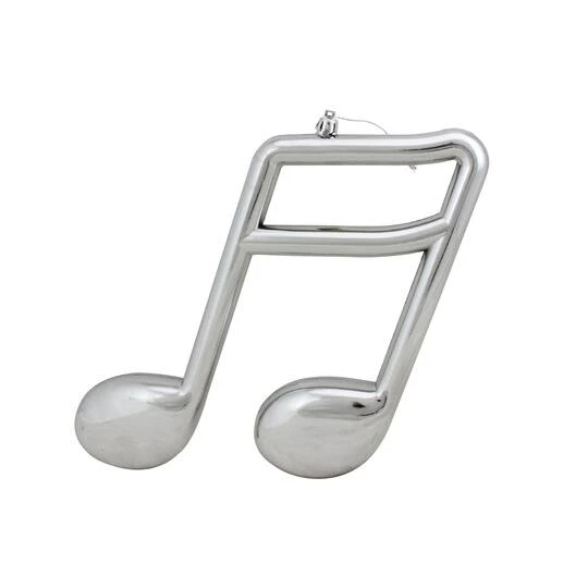 Northlight Silver Shiny Musical Sixteenth Note Ornament 4 Northlight Silver Shiny Musical Sixteenth Note Ornament - Image 2