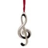 Northlight Silver Plated Clef Music Note Crystal Embellished Metal Ornament