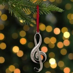 Northlight Silver Plated Clef Music Note Crystal Embellished Metal Ornament -Holiday Glow D491064S 2