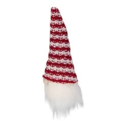 Northlight 8" Red & White Knit Gnome Head LED Ornament 11 Northlight 8" Red & White Knit Gnome Head LED Ornament -Holiday Glow D491068S 4