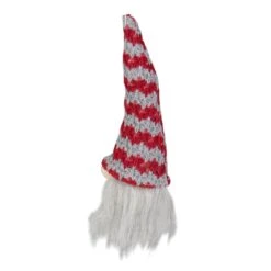 Northlight 8" Red & Gray Knit Gnome Head LED Ornament -Holiday Glow D491069S 2