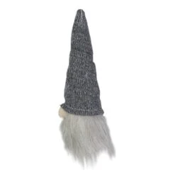 Northlight 8" Metallic Gray Knit Gnome Head LED Ornament -Holiday Glow D491070S 2