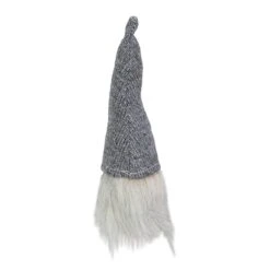 Northlight 8" Metallic Gray Knit Gnome Head LED Ornament -Holiday Glow D491070S 3