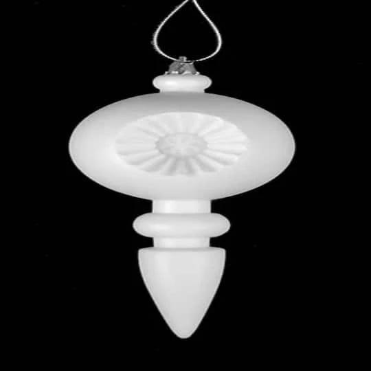 4ct. 7.5" Matte White Retro Reflector Shatterproof Christmas Finial Ornaments 5 4ct. 7.5" Matte White Retro Reflector Shatterproof Christmas Finial Ornaments - Image 3