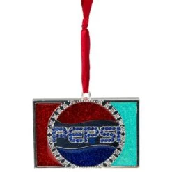 Northlight 3" Red & Blue Pepsi Globe Logo European Crystal Christmas Ornament