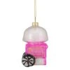 Northlight 3.5" Pink, White & Gold Cotton Candy Machine Glass Christmas Ornament -Holiday Glow D491085S 1