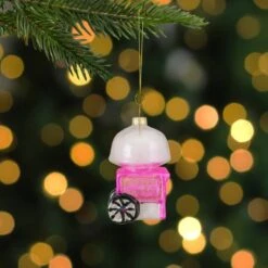 Northlight 3.5" Pink, White & Gold Cotton Candy Machine Glass Christmas Ornament 18 Northlight 3.5" Pink, White & Gold Cotton Candy Machine Glass Christmas Ornament -Holiday Glow D491085S 12