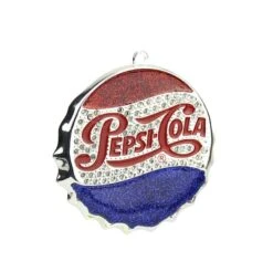 Northlight 3" Sequined & Glitter Blue & Red "PEPSI COLA" Bottle Cap Logo Christmas Ornament -Holiday Glow D491086S 1 1