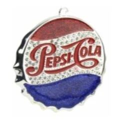 Northlight 3" Sequined & Glitter Blue & Red "PEPSI COLA" Bottle Cap Logo Christmas Ornament -Holiday Glow D491086S 13