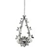 7" Silver Flower Jeweled Teardrop Christmas Ornament -Holiday Glow D491090S 1
