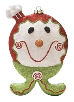 Northlight 9" Glittered Red & Green Shatterproof Gingerbread Boy Christmas Ornament