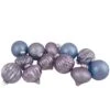 Northlight 12ct. 3" Glitter & Matte Purple Tone Finial & Glass Ball Christmas Ornaments -Holiday Glow D491102S 1