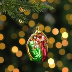 Northlight Holy Family Glass Nativity Ornament -Holiday Glow D491118S 12