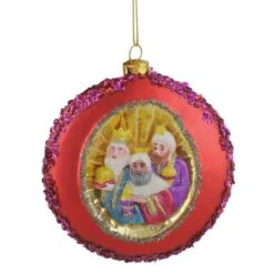 Northlight 4" Three Wise Men Sequin Glass Disc Ornament -Holiday Glow D491119S 1 1