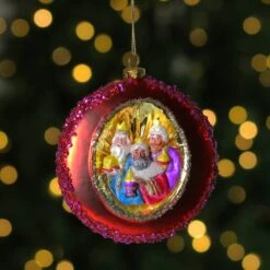 Northlight 4" Three Wise Men Sequin Glass Disc Ornament -Holiday Glow D491119S 5
