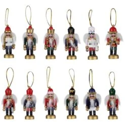 Northlight 12ct. 3.25" Multicolor Nutcracker Wood Ornaments 16 Northlight 12ct. 3.25" Multicolor Nutcracker Wood Ornaments -Holiday Glow D491121S 11