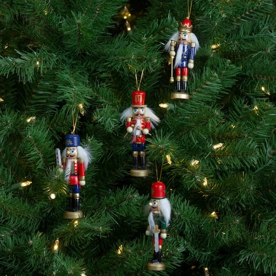 Northlight 4ct. 5" Multicolor Nutcracker Wood Ornaments 5 Northlight 4ct. 5" Multicolor Nutcracker Wood Ornaments - Image 3