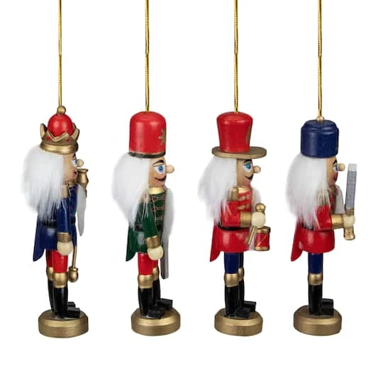 Northlight 4ct. 5" Multicolor Nutcracker Wood Ornaments 6 Northlight 4ct. 5" Multicolor Nutcracker Wood Ornaments - Image 4