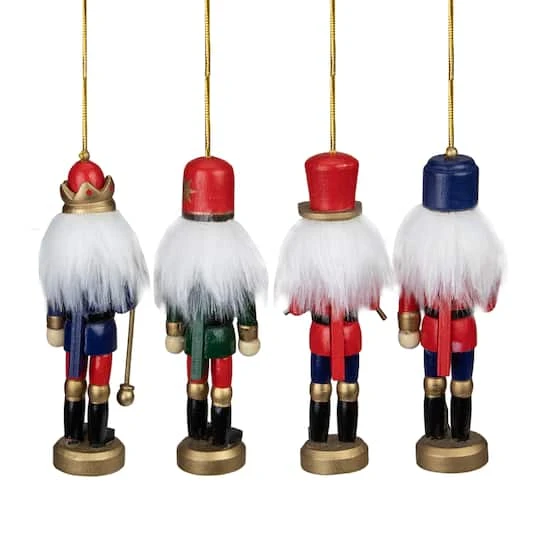 Northlight 4ct. 5" Multicolor Nutcracker Wood Ornaments 7 Northlight 4ct. 5" Multicolor Nutcracker Wood Ornaments - Image 5