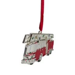 Northlight Silver Plated Fire Truck Crystal Embellished Ornament 8 Northlight Silver Plated Fire Truck Crystal Embellished Ornament -Holiday Glow D491131S 2