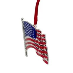 Northlight Silver Plated American Flag Crystal Embellished Ornament -Holiday Glow D491132S 3