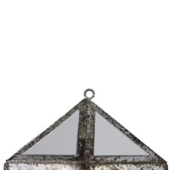 Northlight 10.5" Silver And Clear Mirrored Geometric Framed Drop Ornament -Holiday Glow D491134S 3