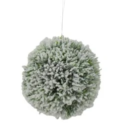 Northlight 6" White And Green Frosted Pine Round Ornament 7 Northlight 6" White And Green Frosted Pine Round Ornament -Holiday Glow D491135S 1 1