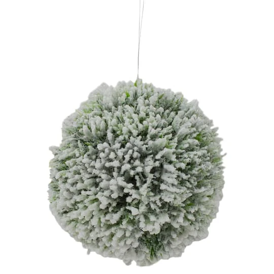Northlight 6" White And Green Frosted Pine Round Ornament 4 Northlight 6" White And Green Frosted Pine Round Ornament - Image 2