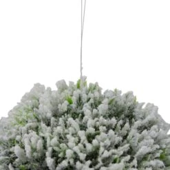 Northlight 6" White And Green Frosted Pine Round Ornament 8 Northlight 6" White And Green Frosted Pine Round Ornament -Holiday Glow D491135S 2