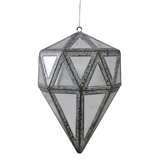 Northlight 5.5" Silver And Clear Mirrored Framed Geometric Drop Ornament 4 Northlight 5.5" Silver And Clear Mirrored Framed Geometric Drop Ornament - Image 2