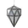 Northlight 5.5" Silver And Clear Mirrored Framed Geometric Drop Ornament -Holiday Glow D491136S 1
