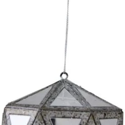 Northlight 5.5" Silver And Clear Mirrored Framed Geometric Drop Ornament 9 Northlight 5.5" Silver And Clear Mirrored Framed Geometric Drop Ornament -Holiday Glow D491136S 2