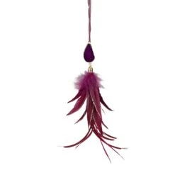 Northlight Red Feather And Gemstone Pendant Ornament -Holiday Glow D491137S 2