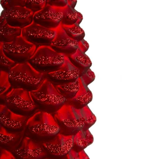 Northlight Matte Red Pine Cone Glass Ornament 5 Northlight Matte Red Pine Cone Glass Ornament - Image 3