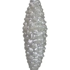 Northlight Frosted White Pine Cone Glass Ornament -Holiday Glow D491142S 2